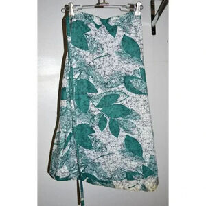 VTG ACTION COUNTRY by TRISSI'S WOMAN Green White Leaf Wrap Skirt Size 32